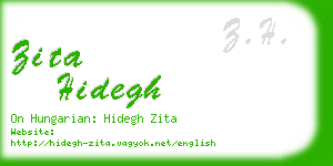 zita hidegh business card